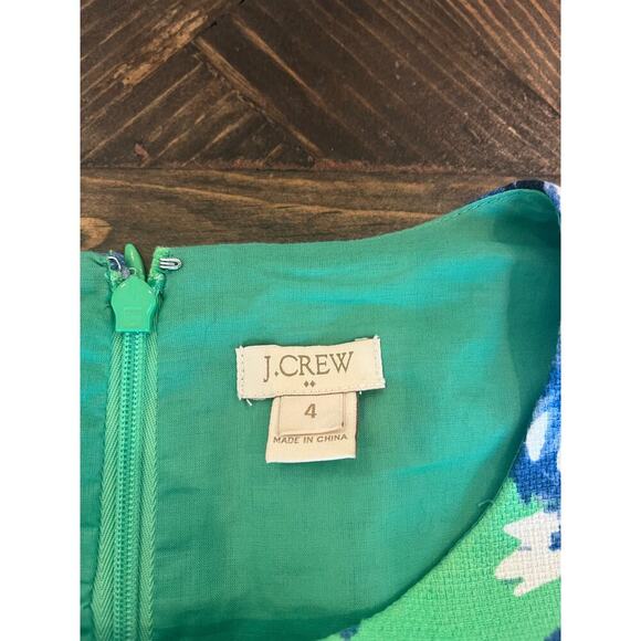 J.CREW WOMEN 4 FLORAL COTTON DRESS SLEEVELESS SUMMER PREPPY WEDDING SPRING TRIP - Picture 2 of 12